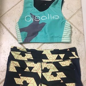 Oiselle crop top medium and running shorts size 8